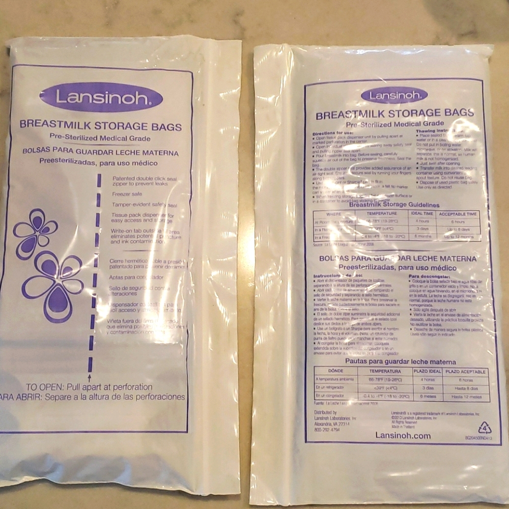 4/$10 Lansinoh breastmilk storage bags new 43